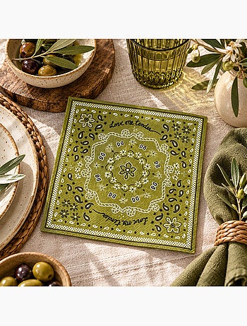 Confezione da 20 tovaglioli di carta a forma di bandana