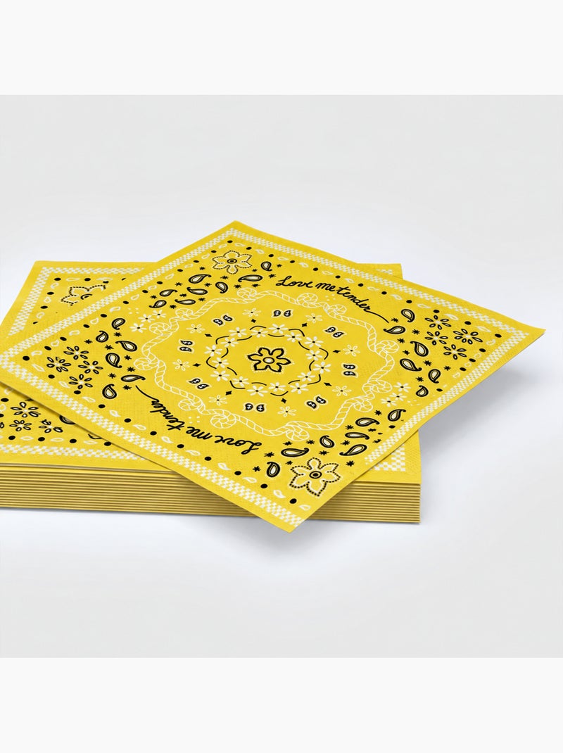 Confezione da 20 tovaglioli di carta a forma di bandana Giallo - Kiabi