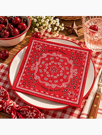 Confezione da 20 tovaglioli di carta a forma di bandana