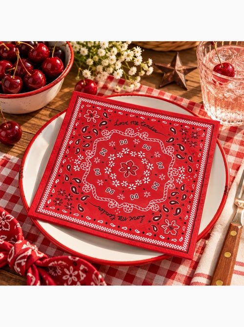 Confezione da 20 tovaglioli di carta a forma di bandana - Kiabi Confezione da 20 tovaglioli di carta a forma di bandana - Kiabi