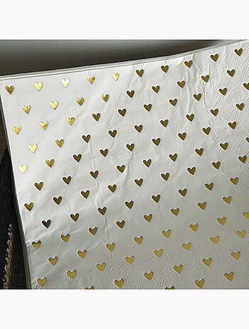 Confezione da 20 tovaglioli di carta a forma di cuore