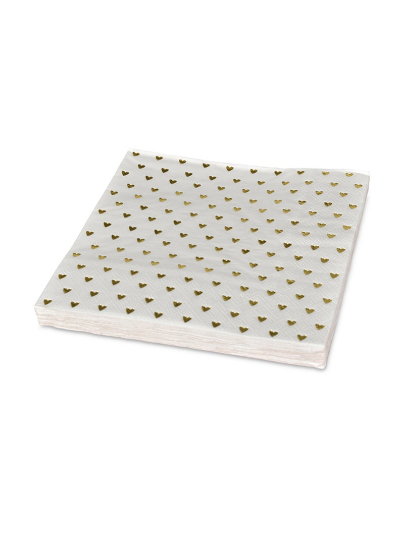 Confezione da 20 tovaglioli di carta a forma di cuore Dorato/Oro - Kiabi