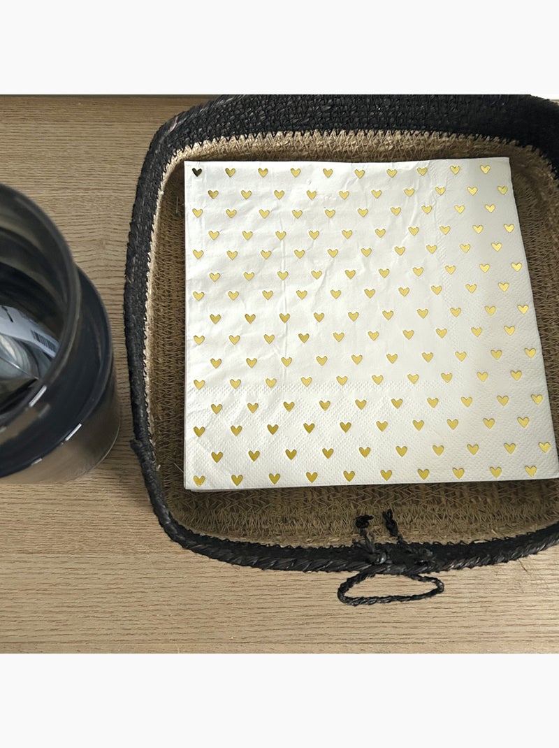 Confezione da 20 tovaglioli di carta a forma di cuore Dorato/Oro - Kiabi