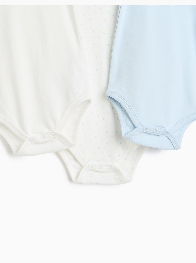 Confezione da 3 body a maniche lunghe, mo fashion Blu - Kiabi