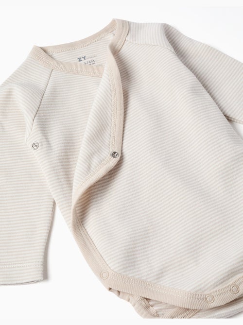 Confezione da 3 body a portafoglio in cotone - Kiabi