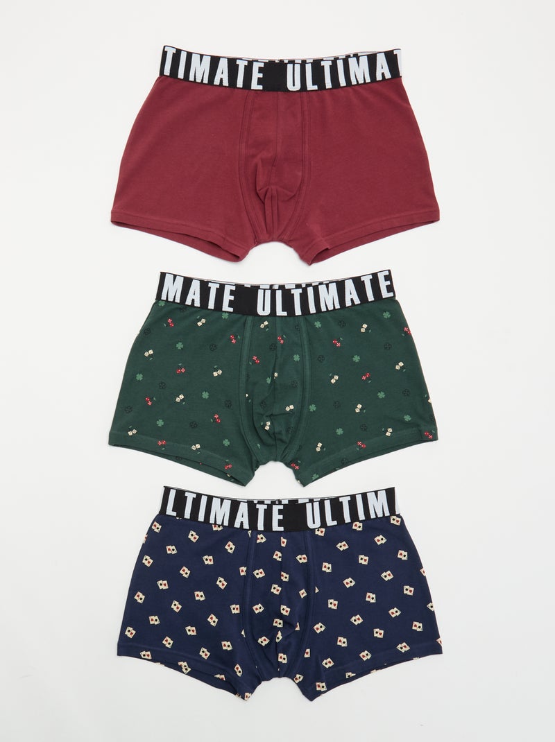 Confezione da 3 boxer fantasia Blu Marino - Kiabi
