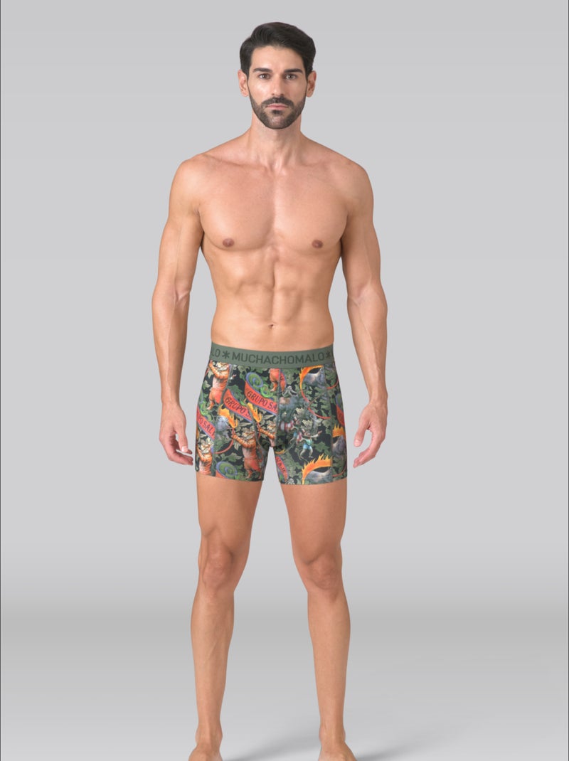 Confezione da 3 boxer Muchachomalo Nero Verde Nero - Kiabi