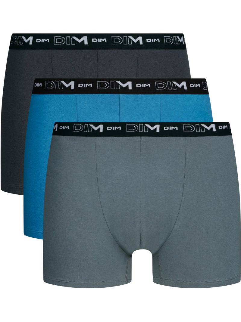 Confezione da 3 boxer uomo cotone stretch Blu azzurro - Kiabi