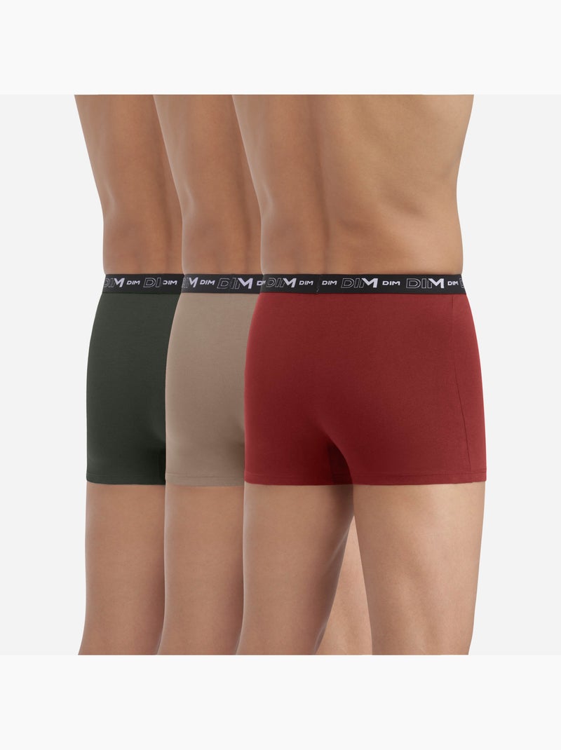 Confezione da 3 boxer uomo cotone stretch Rosa lampone - Kiabi
