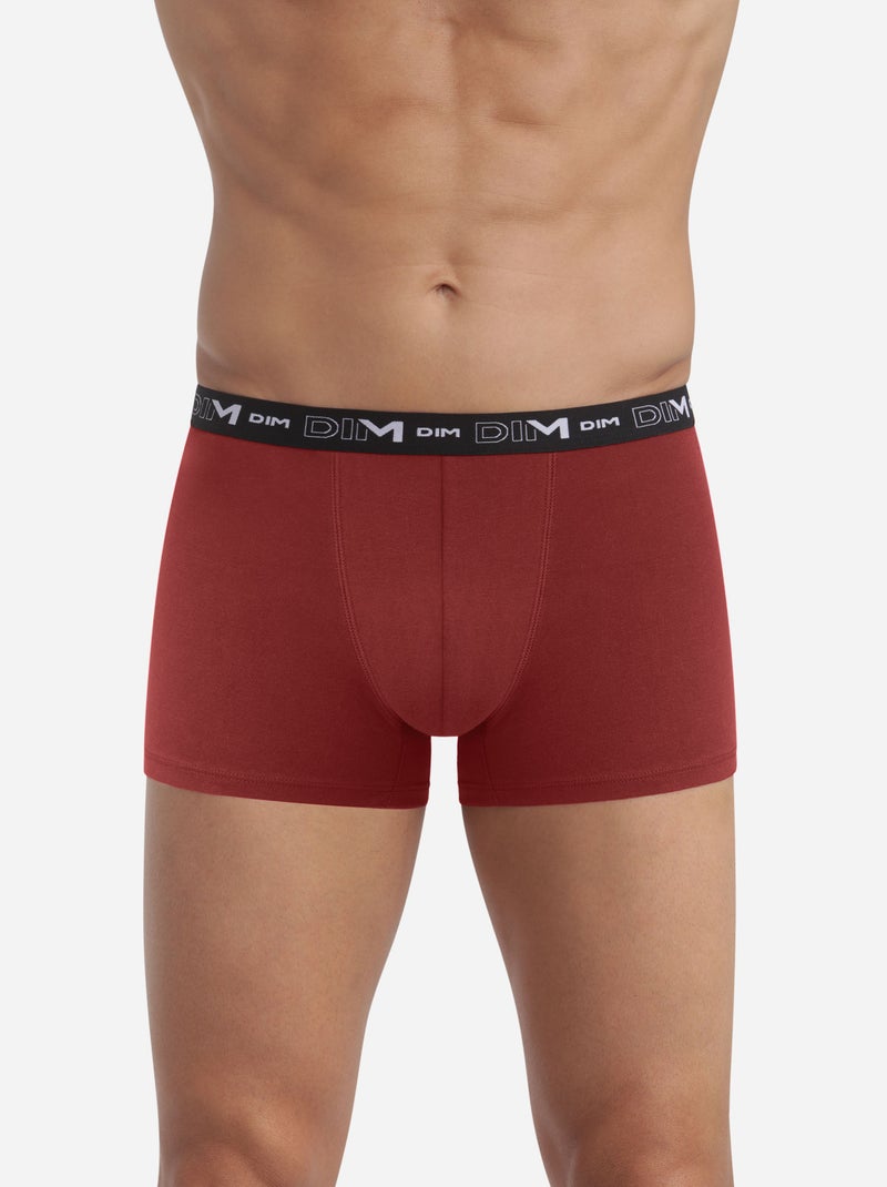 Confezione da 3 boxer uomo cotone stretch Rosa lampone - Kiabi