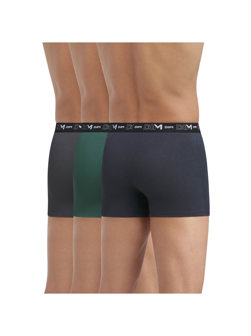 Confezione da 3 boxer uomo cotone stretch Verde foresta - Kiabi