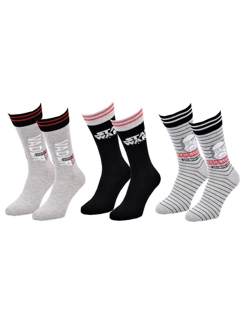 Confezione da 3 Calzini Uomo LICENCE Grigio nero grigio - Kiabi