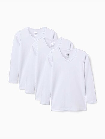 Confezione da 3 maglie intime a manica lunga in cotone spazzolato