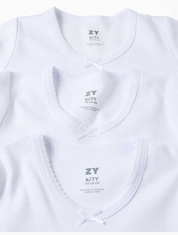 Confezione da 3 maglie intime a manica lunga in cotone spazzolato