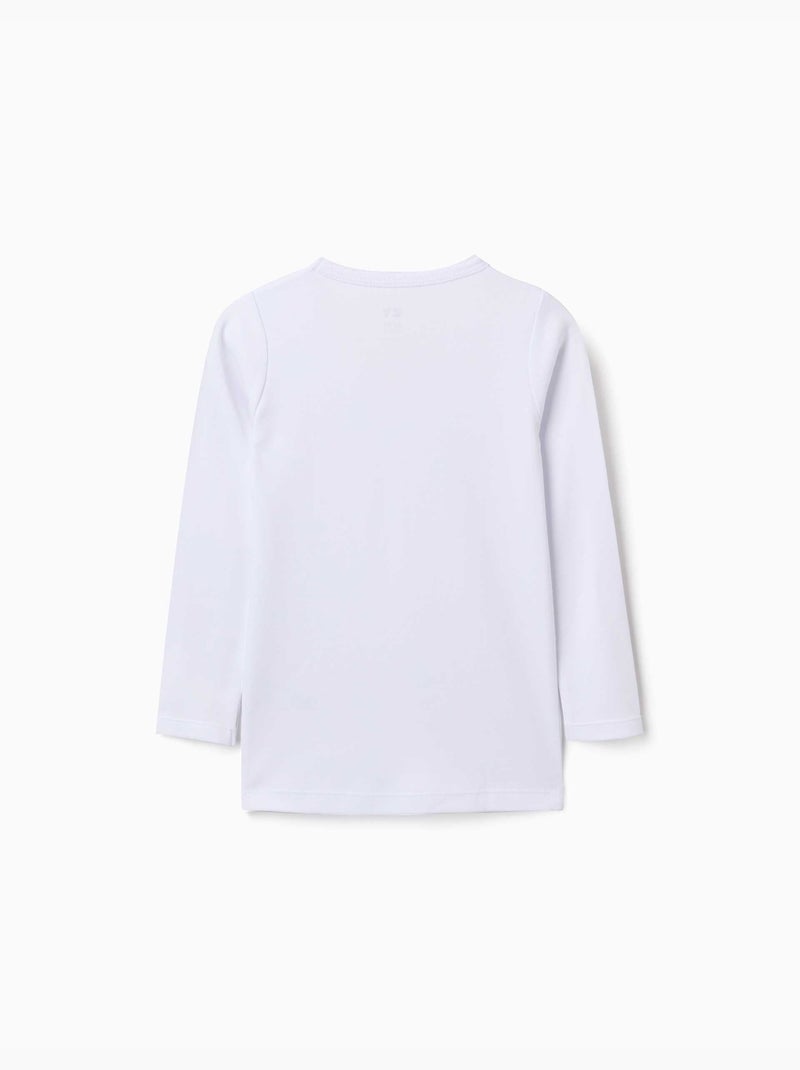 Confezione da 3 maglie intime a manica lunga in cotone spazzolato Bianco - Kiabi