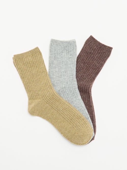 Confezione da 3 paia di calzini a tinta unita - Kiabi Confezione da 3 paia di calzini a tinta unita - Kiabi