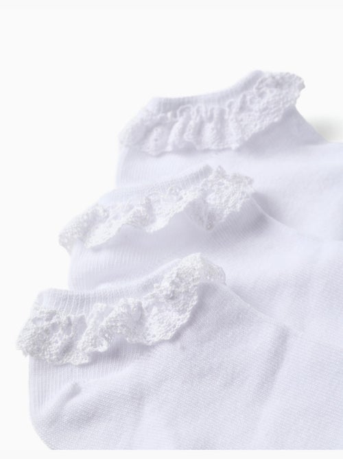 Confezione da 3 paia di calzini alla caviglia con dettaglio in pizzo - Kiabi