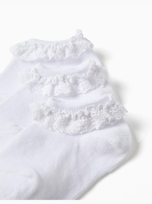 Confezione da 3 paia di calzini alla caviglia con dettaglio in pizzo - Kiabi