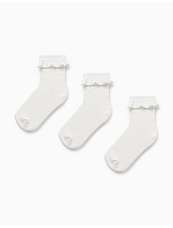 Confezione da 3 paia di calzini con broderie anglaise