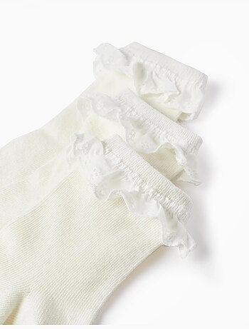 Confezione da 3 paia di calzini con broderie anglaise