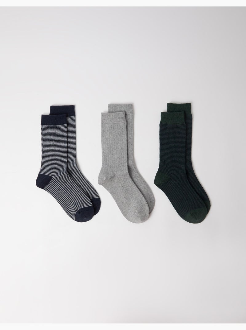 Confezione da 3 paia di calzini, mo fashion Grigio - Kiabi