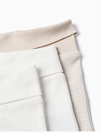 Confezione da 3 pantaloni con piedi in cotone