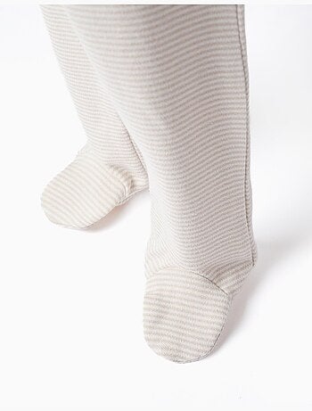 Confezione da 3 pantaloni con piedi in cotone