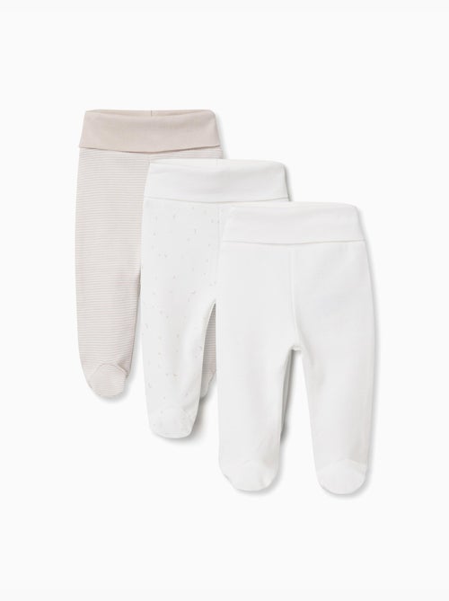 Confezione da 3 pantaloni con piedi in cotone - Kiabi Confezione da 3 pantaloni con piedi in cotone - Kiabi