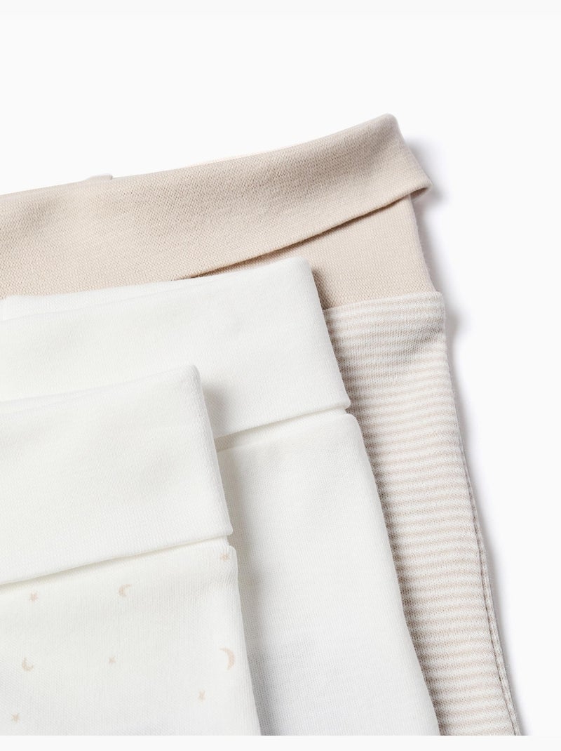Confezione da 3 pantaloni con piedi in cotone Bianco - Kiabi