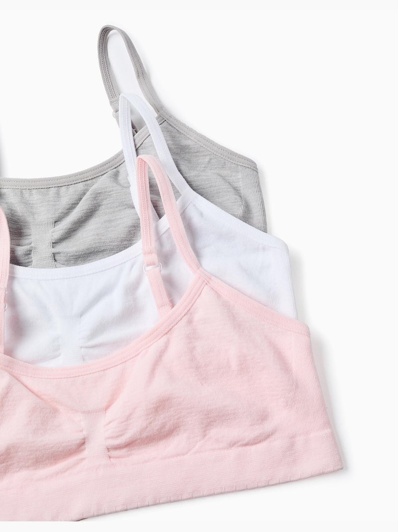 Confezione da 3 reggiseni in microfibra Bianco Grigio - Kiabi
