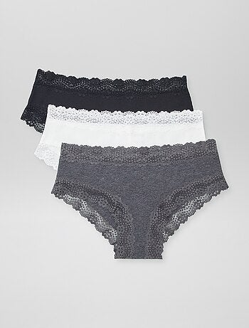 Confezione da 3 shorty a costine sottili