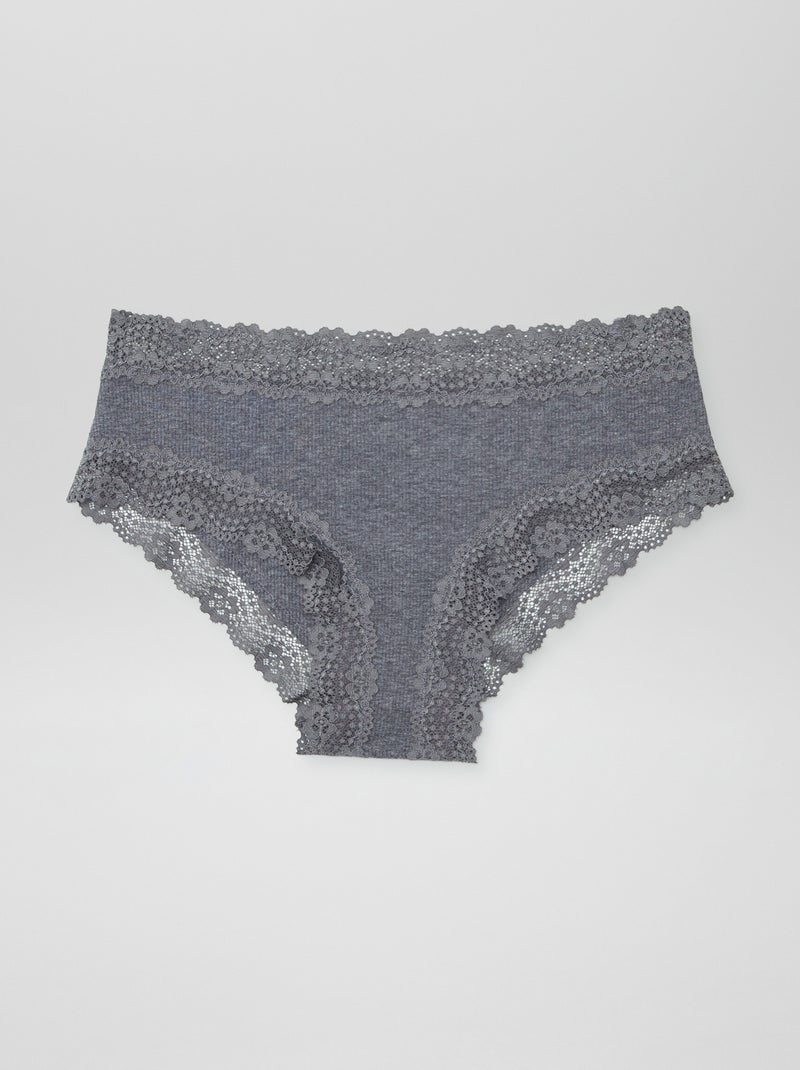 Confezione da 3 shorty a costine sottili GRIGIO - Kiabi