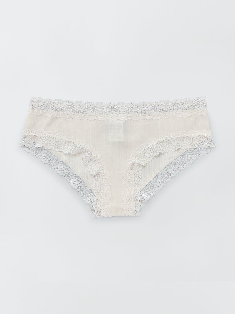 Confezione da 3 shorty a costine sottili marrone prugna - Kiabi