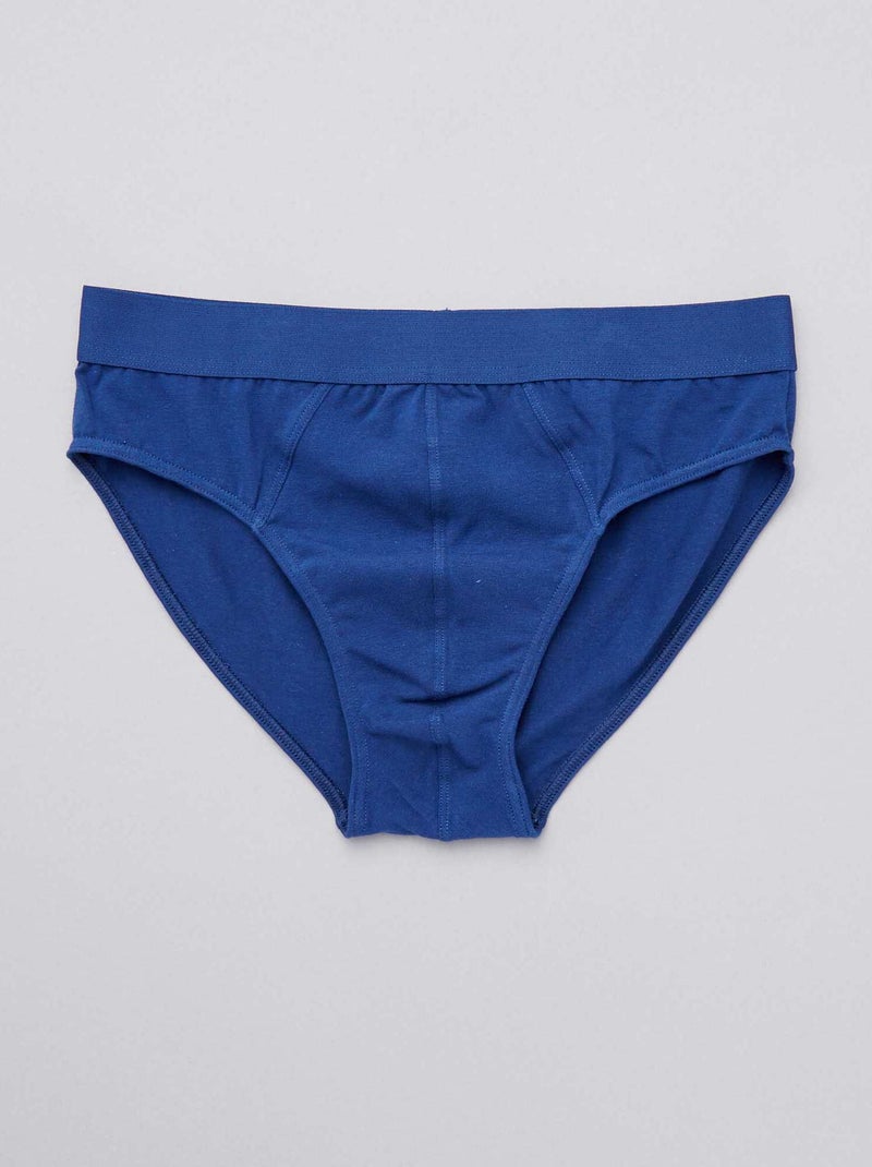 Confezione da 3 slip a tinta unita BLU - Kiabi
