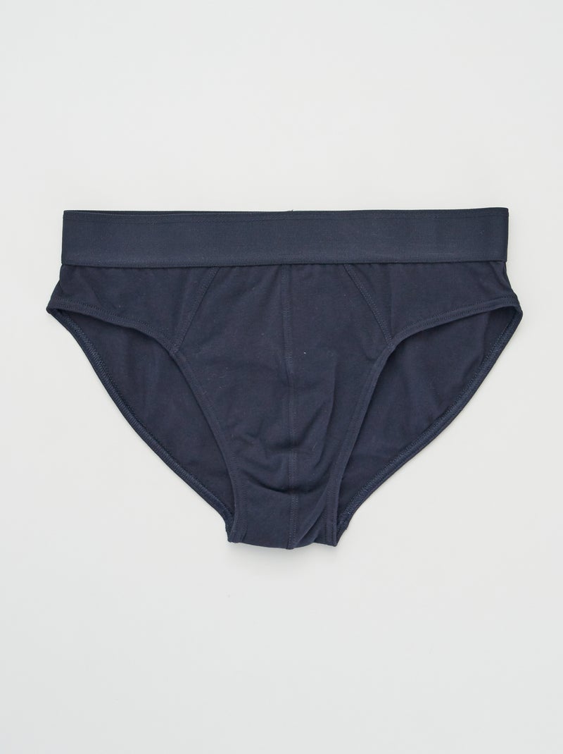 Confezione da 3 slip a tinta unita BLU - Kiabi