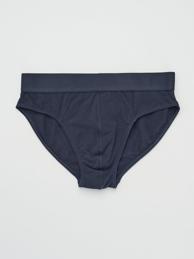 Confezione da 3 slip a tinta unita BLU - Kiabi