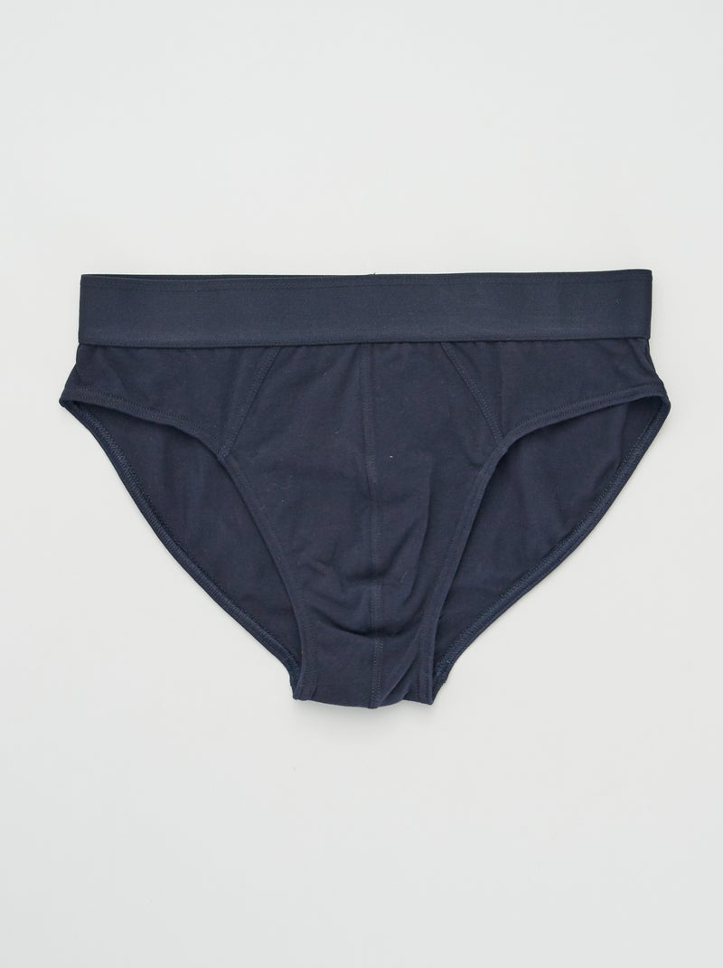 Confezione da 3 slip a tinta unita BLU - Kiabi