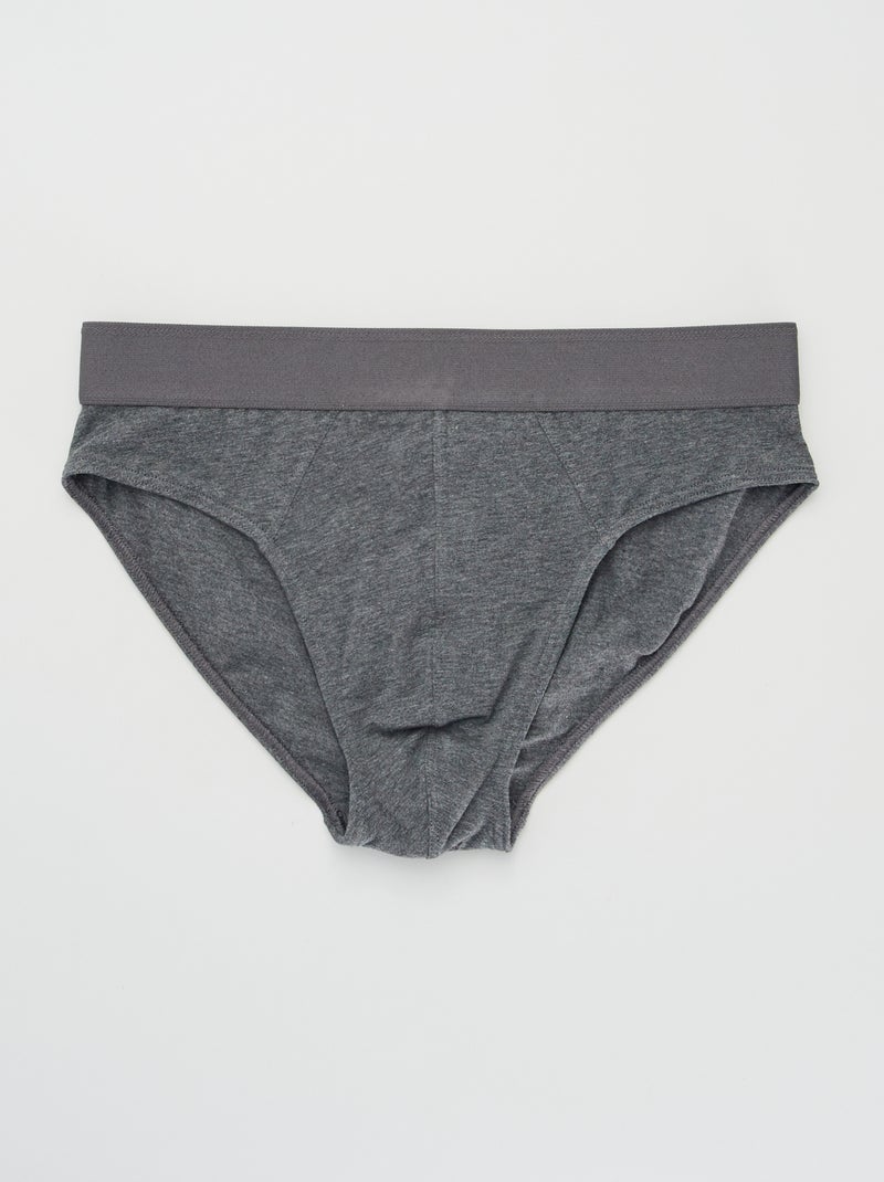 Confezione da 3 slip a tinta unita GRIGIO - Kiabi