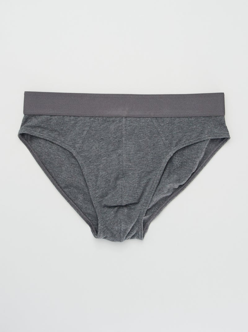 Confezione da 3 slip a tinta unita GRIGIO - Kiabi