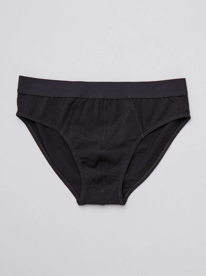 Confezione da 3 slip a tinta unita NERO - Kiabi