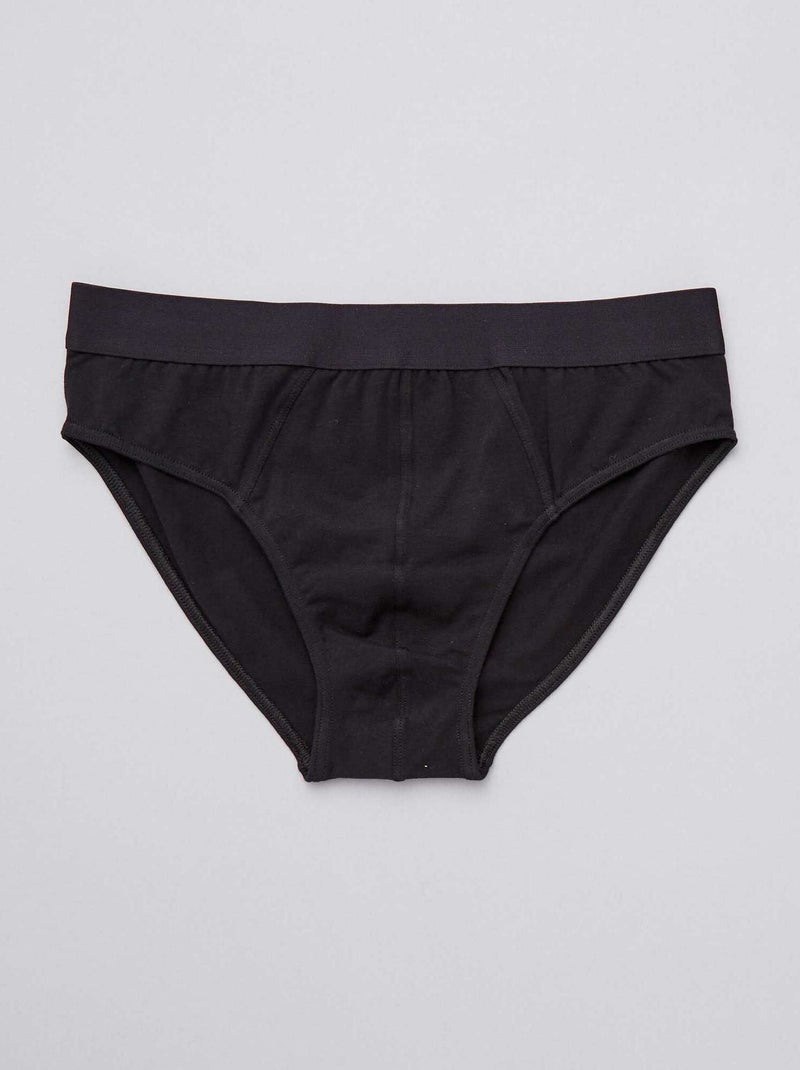 Confezione da 3 slip a tinta unita NERO - Kiabi