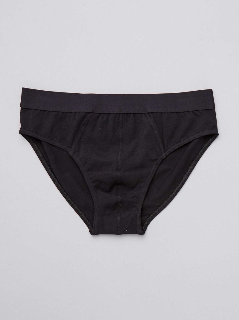Confezione da 3 slip a tinta unita NERO - Kiabi