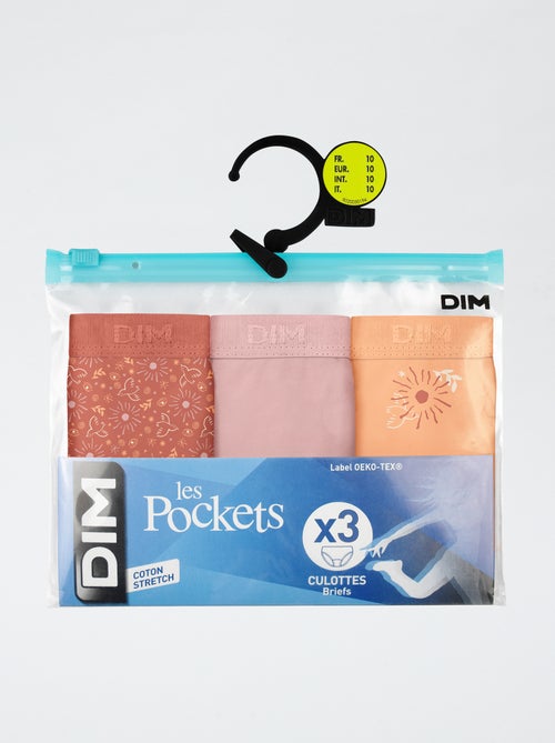 Confezione da 3 slip 'DIM' in cotone tinta unita - Kiabi