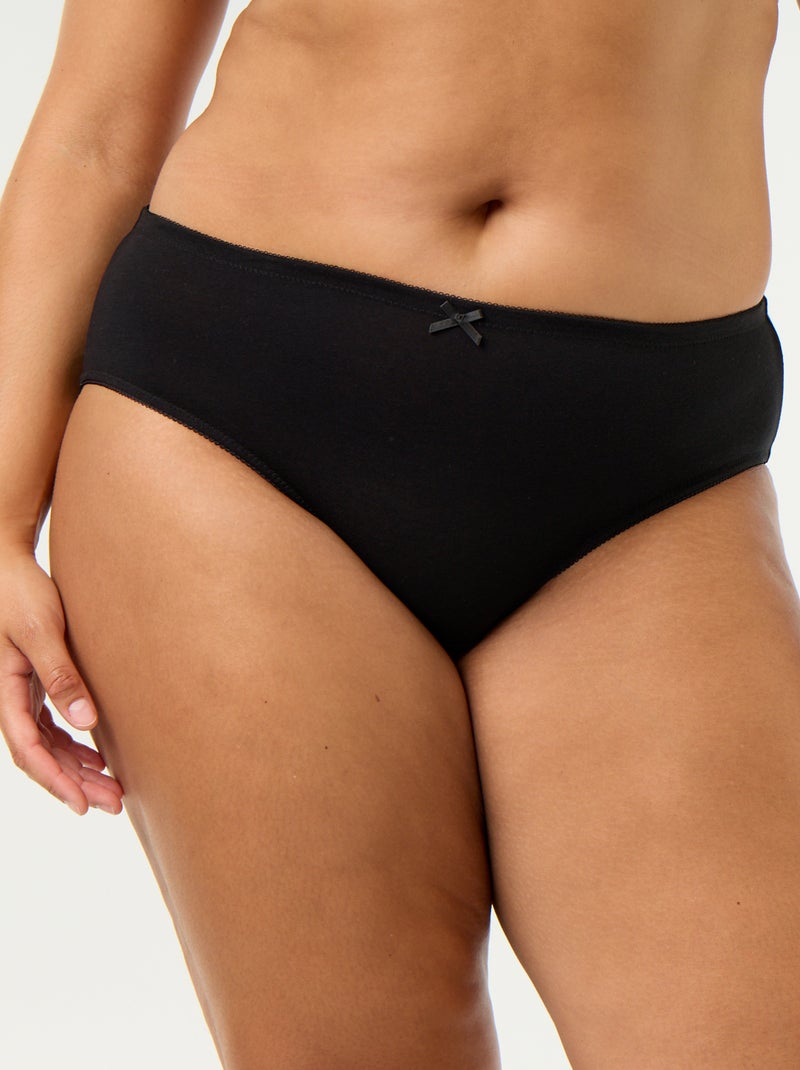 Confezione da 3 slip in cotone elasticizzato Nero - Kiabi