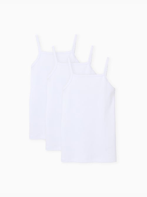 Confezione da 3 top con spalline in cotone - Kiabi