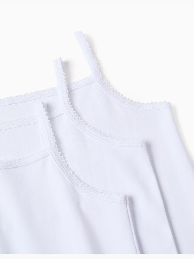 Confezione da 3 top con spalline in cotone Bianco - Kiabi