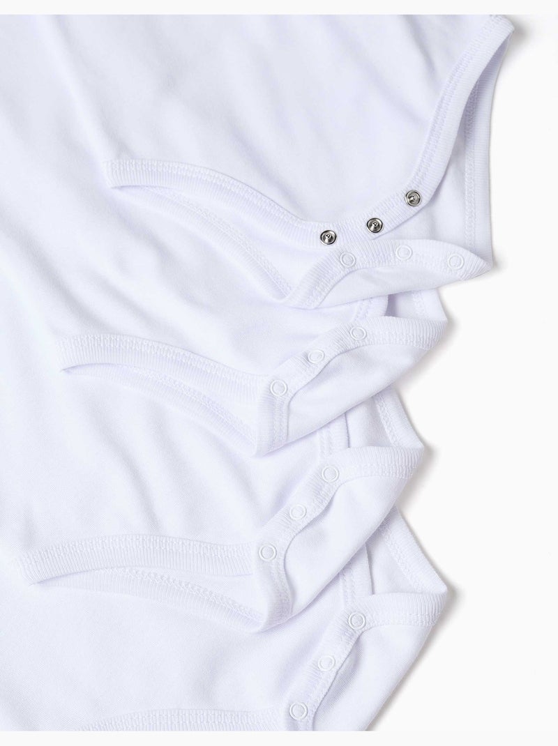 Confezione da 4 body a manica lunga in cotone con stampe Bianco - Kiabi