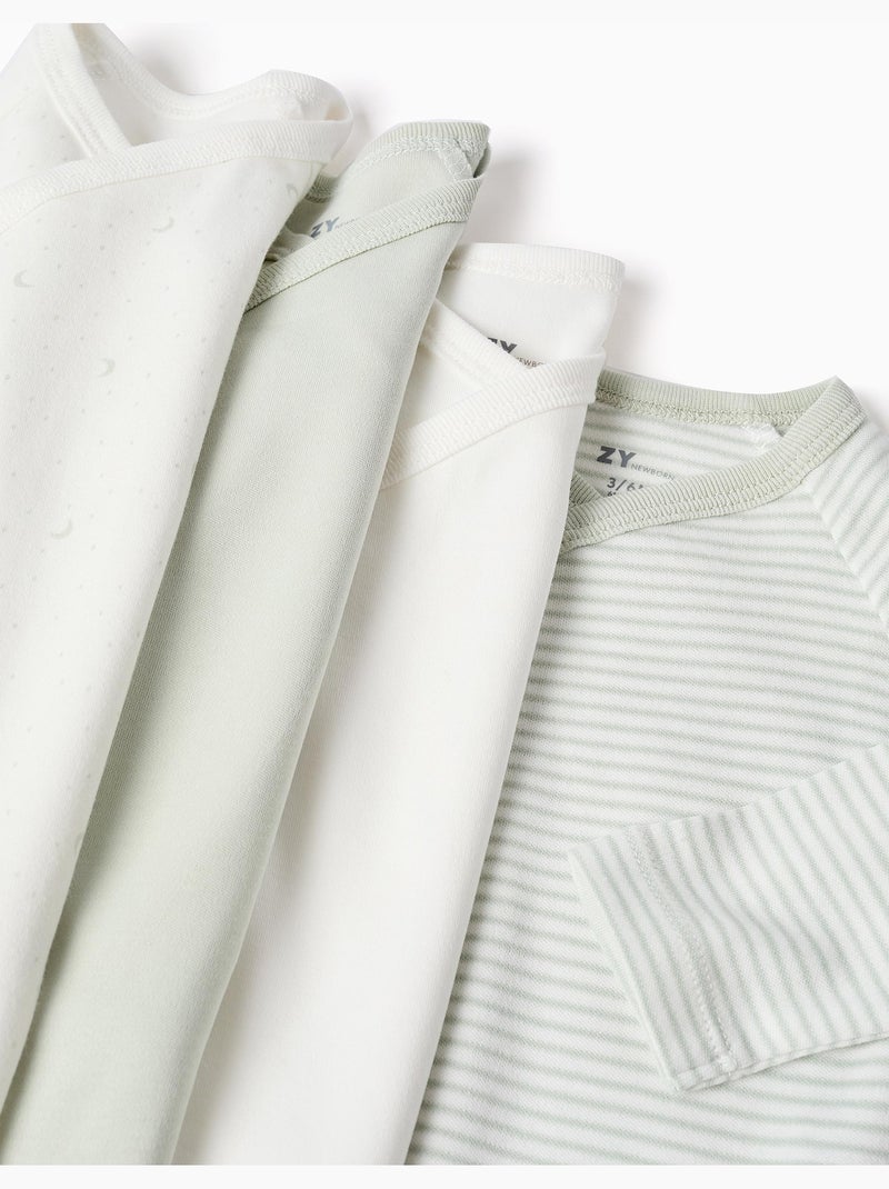 Confezione da 4 body avvolgente in cotone Bianco Verde - Kiabi