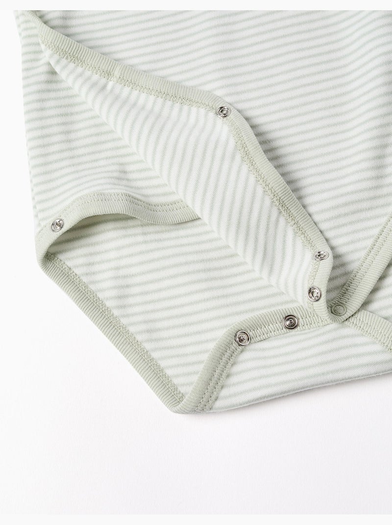 Confezione da 4 body avvolgente in cotone Bianco Verde - Kiabi