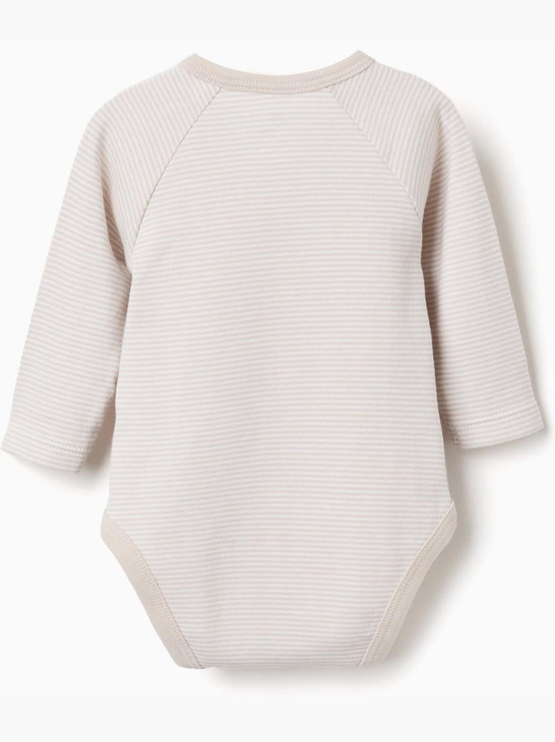 Confezione da 4 body avvolgenti in cotone Beige - Kiabi